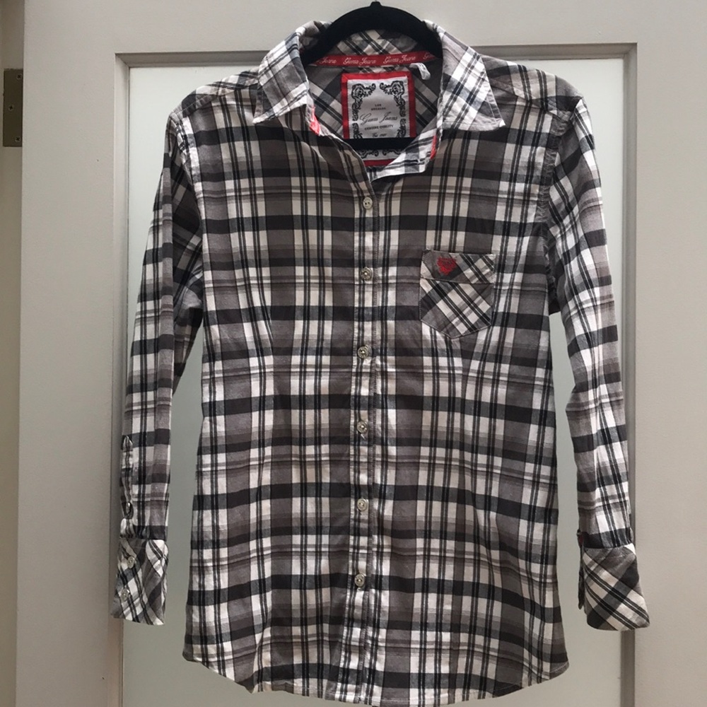 Guess Jeans B/W plaid shirt